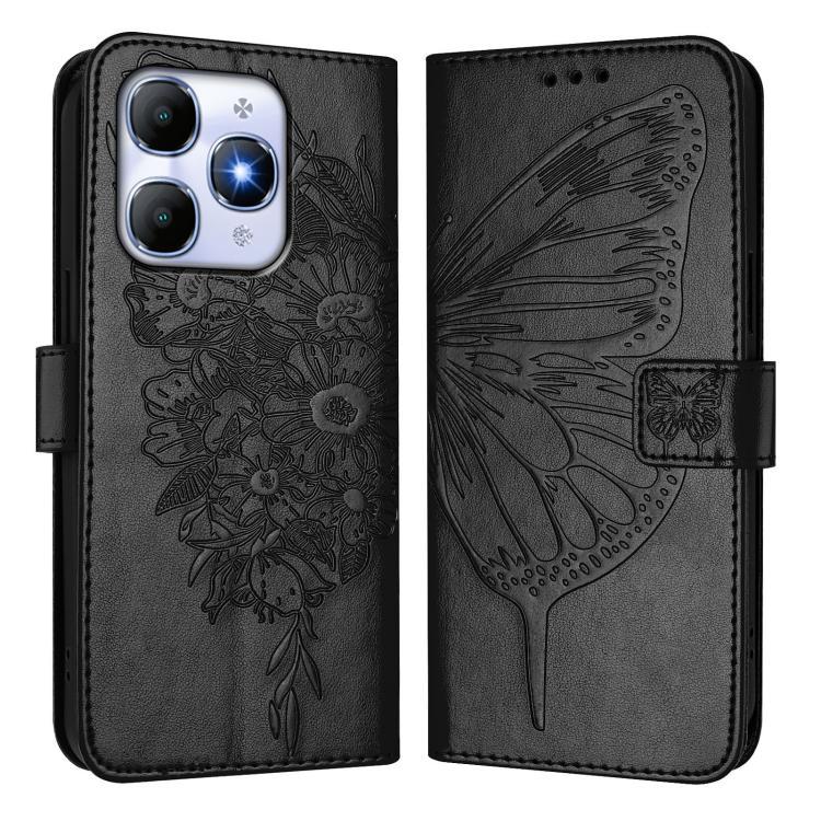 For itel A90 4G Embossed Butterfly Leather Phone Case