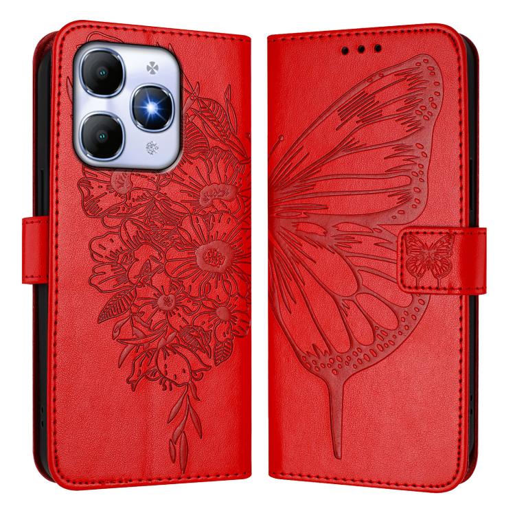 For itel A90 4G Embossed Butterfly Leather Phone Case