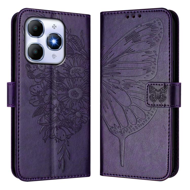 For itel A90 4G Embossed Butterfly Leather Phone Case