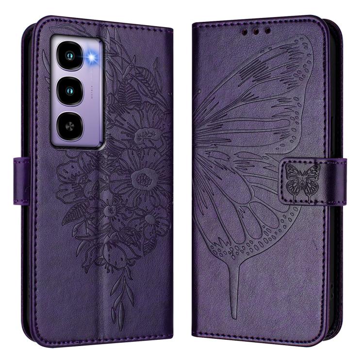 For itel City 100 Embossed Butterfly Leather Phone Case