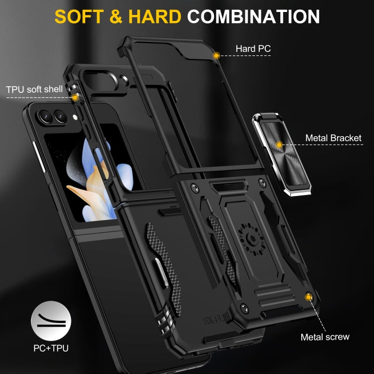 For Samsung Galaxy Z Flip6 5G Armor PC + TPU Camera Shield Phone Case