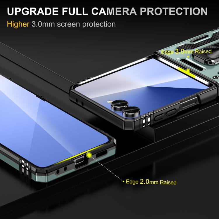 For Samsung Galaxy Z Flip7 5G Armor PC + TPU Camera Shield Phone Case