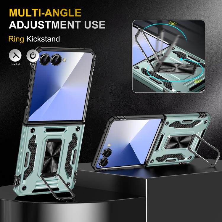 For Samsung Galaxy Z Flip7 5G Armor PC + TPU Camera Shield Phone Case