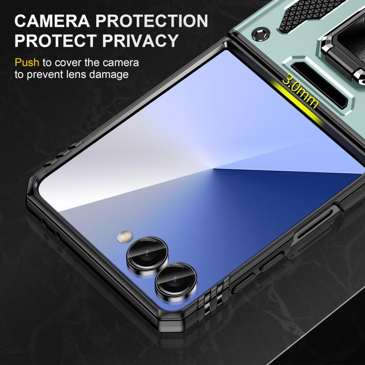 For Samsung Galaxy Z Flip7 5G Armor PC + TPU Camera Shield Phone Case