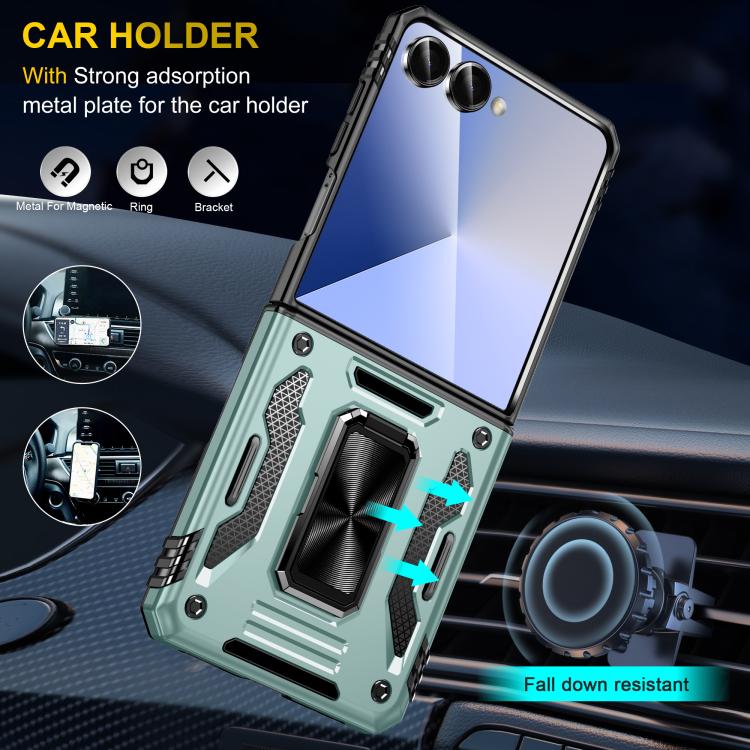 For Samsung Galaxy Z Flip7 5G Armor PC + TPU Camera Shield Phone Case