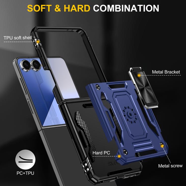 For Samsung Galaxy Z Flip7 5G Armor PC + TPU Camera Shield Phone Case