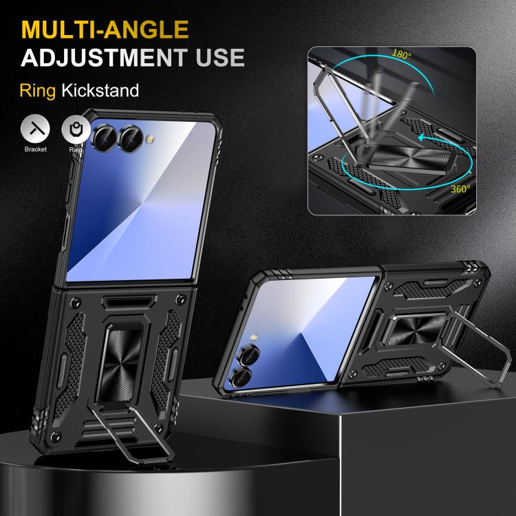 For Samsung Galaxy Z Flip7 5G Armor PC + TPU Camera Shield Phone Case