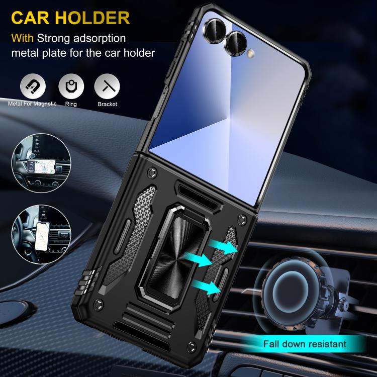 For Samsung Galaxy Z Flip7 5G Armor PC + TPU Camera Shield Phone Case