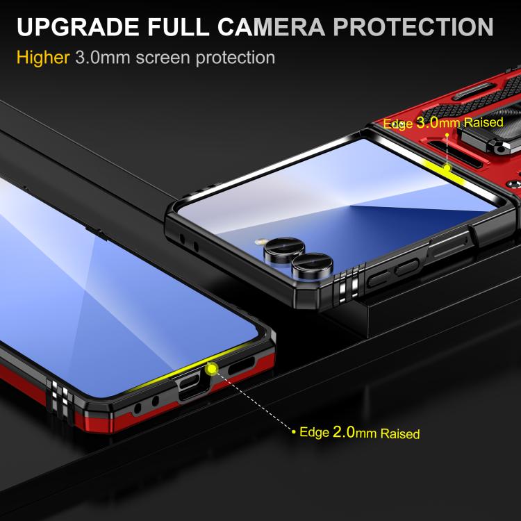 For Samsung Galaxy Z Flip7 5G Armor PC + TPU Camera Shield Phone Case