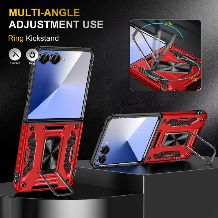 For Samsung Galaxy Z Flip7 5G Armor PC + TPU Camera Shield Phone Case