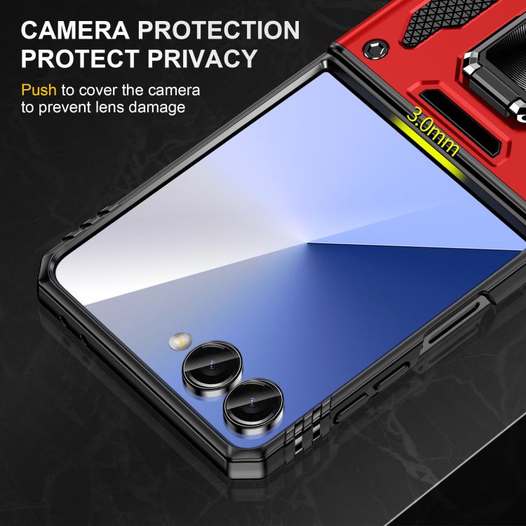 For Samsung Galaxy Z Flip7 5G Armor PC + TPU Camera Shield Phone Case