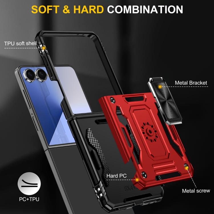 For Samsung Galaxy Z Flip7 5G Armor PC + TPU Camera Shield Phone Case