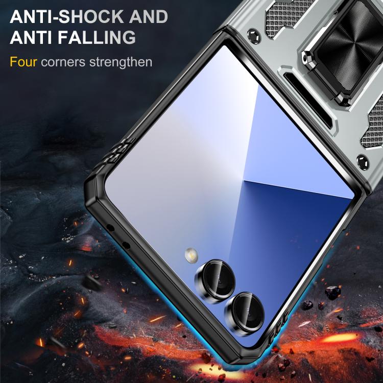 For Samsung Galaxy Z Flip7 5G Armor PC + TPU Camera Shield Phone Case