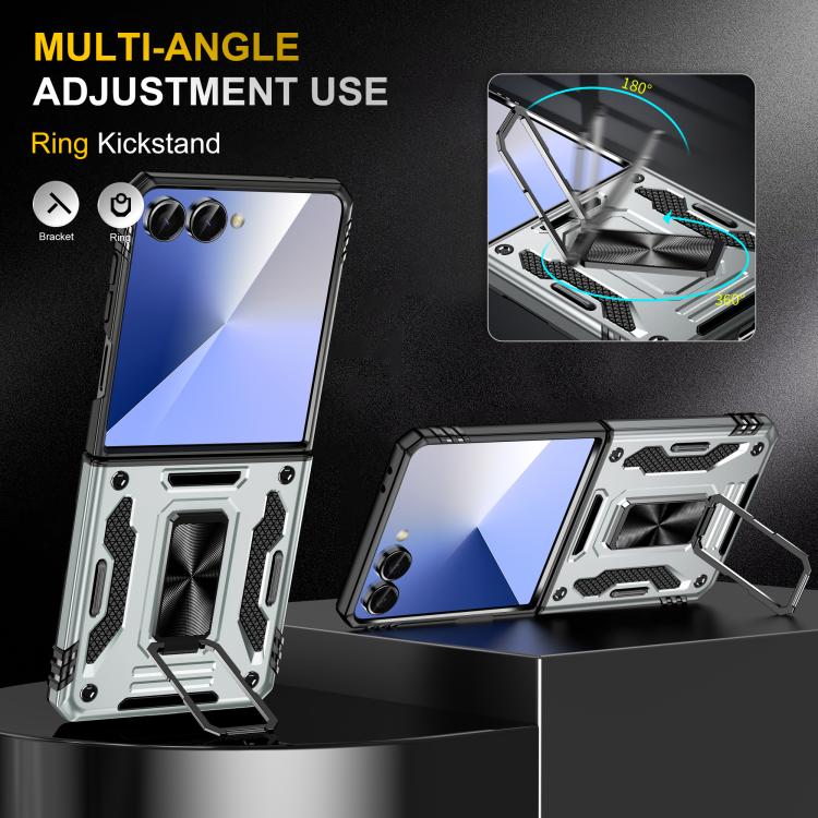For Samsung Galaxy Z Flip7 5G Armor PC + TPU Camera Shield Phone Case