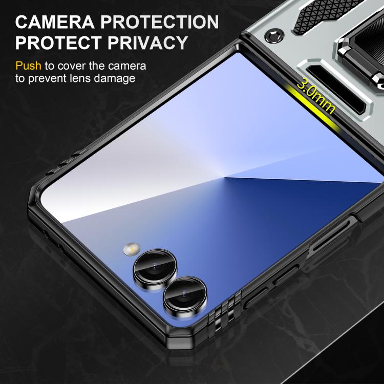 For Samsung Galaxy Z Flip7 5G Armor PC + TPU Camera Shield Phone Case