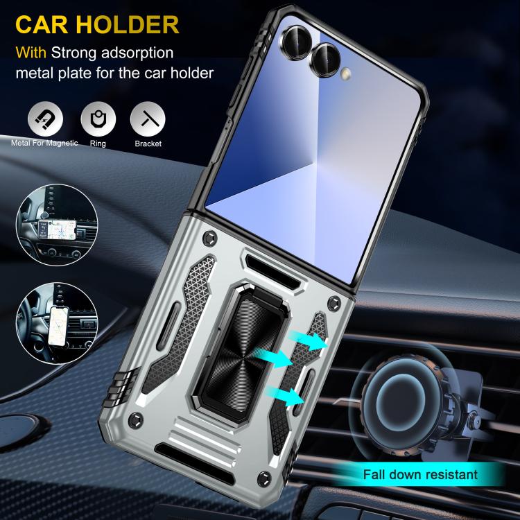 For Samsung Galaxy Z Flip7 5G Armor PC + TPU Camera Shield Phone Case