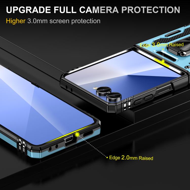 For Samsung Galaxy Z Flip7 5G Armor PC + TPU Camera Shield Phone Case