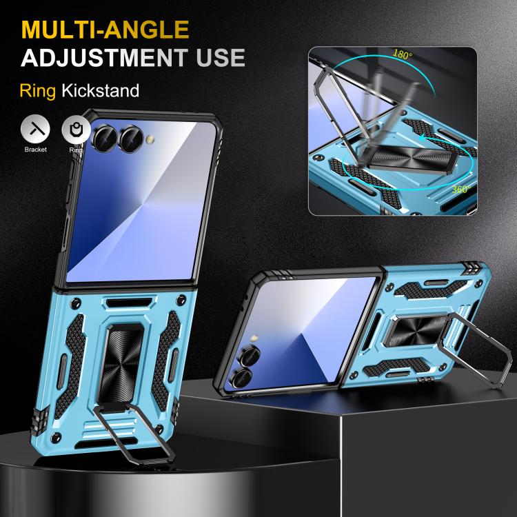 For Samsung Galaxy Z Flip7 5G Armor PC + TPU Camera Shield Phone Case