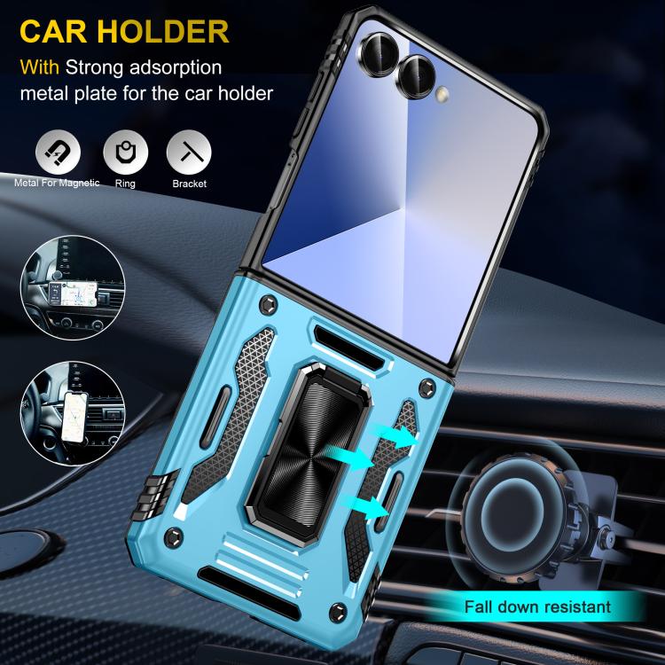 For Samsung Galaxy Z Flip7 5G Armor PC + TPU Camera Shield Phone Case