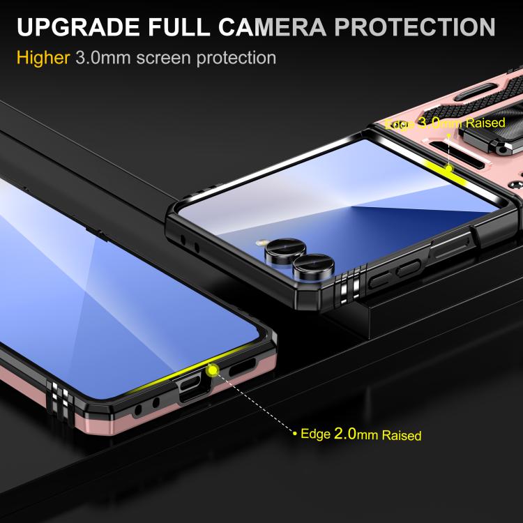 For Samsung Galaxy Z Flip7 5G Armor PC + TPU Camera Shield Phone Case