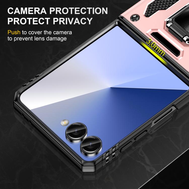 For Samsung Galaxy Z Flip7 5G Armor PC + TPU Camera Shield Phone Case