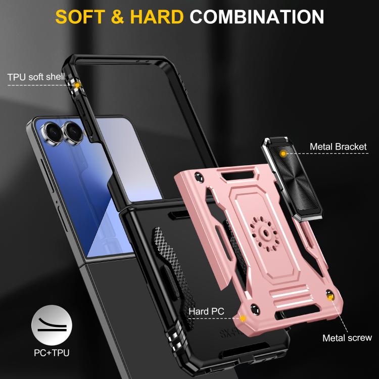 For Samsung Galaxy Z Flip7 5G Armor PC + TPU Camera Shield Phone Case