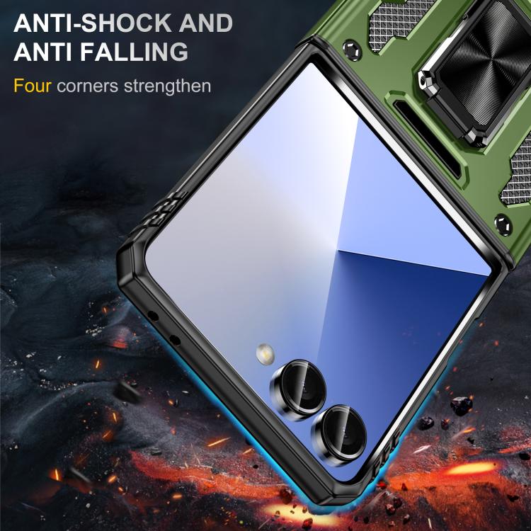 For Samsung Galaxy Z Flip7 5G Armor PC + TPU Camera Shield Phone Case