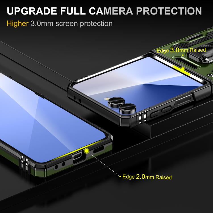 For Samsung Galaxy Z Flip7 5G Armor PC + TPU Camera Shield Phone Case
