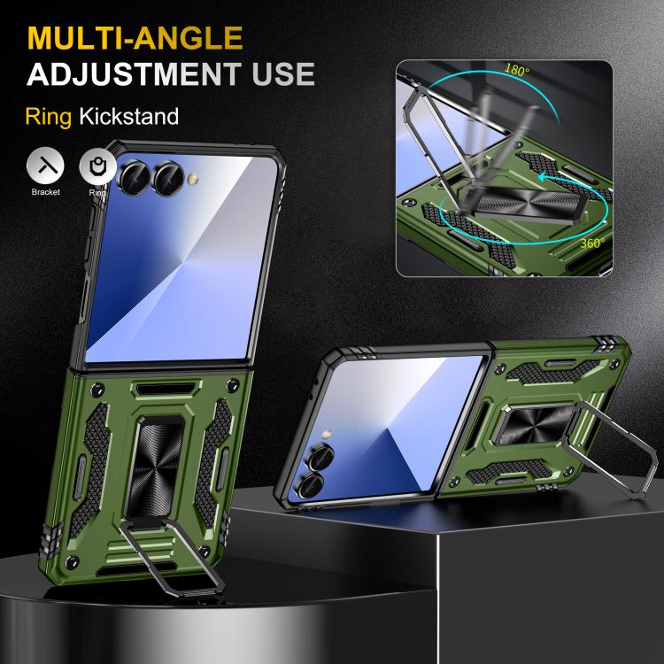 For Samsung Galaxy Z Flip7 5G Armor PC + TPU Camera Shield Phone Case