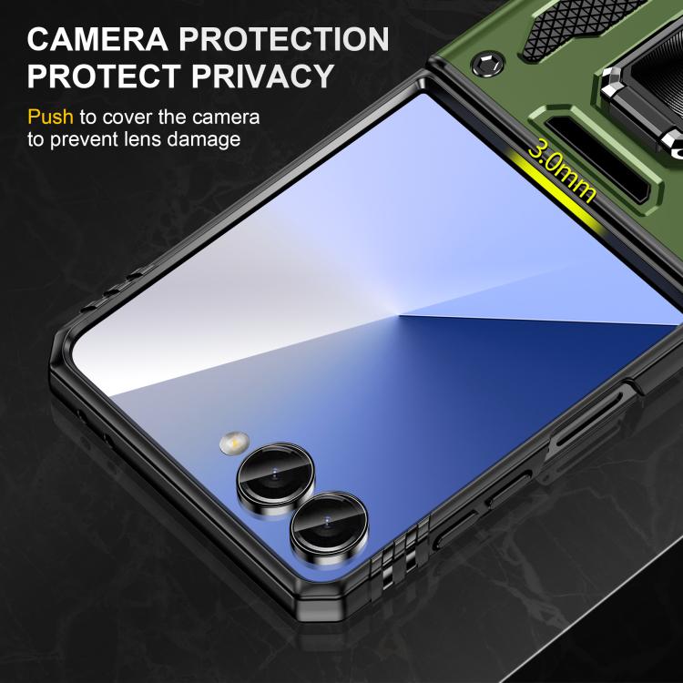 For Samsung Galaxy Z Flip7 5G Armor PC + TPU Camera Shield Phone Case
