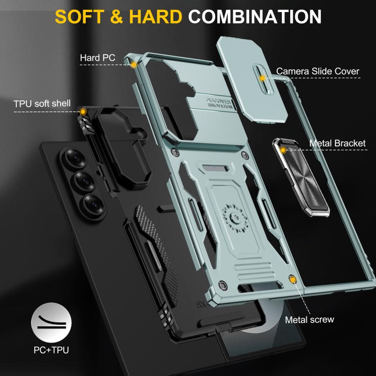 For Samsung Galaxy Z Fold7 5G Armor PC + TPU Camera Shield Phone Case