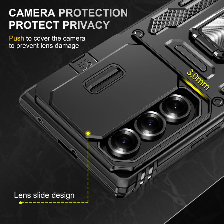 For Samsung Galaxy Z Fold7 5G Armor PC + TPU Camera Shield Phone Case