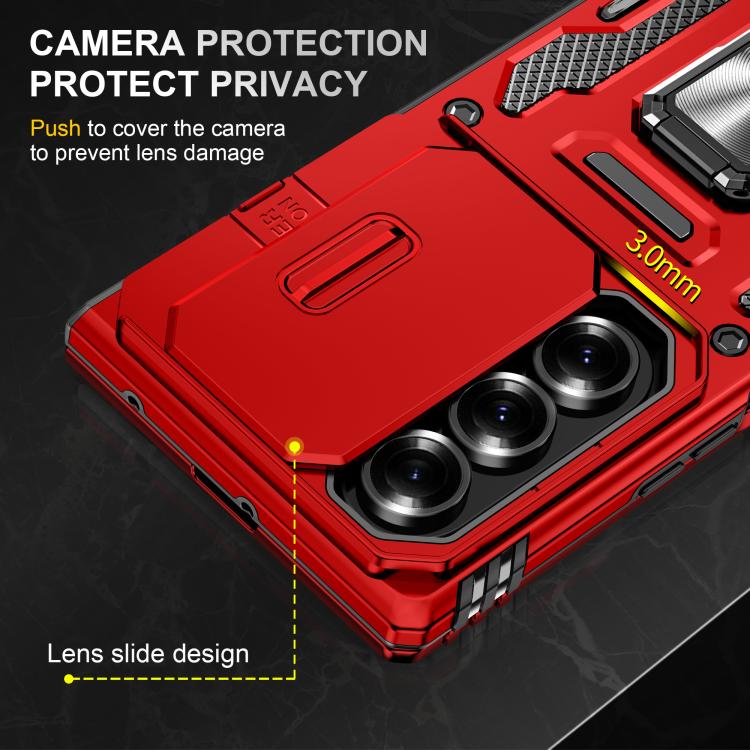 For Samsung Galaxy Z Fold7 5G Armor PC + TPU Camera Shield Phone Case