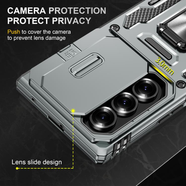 For Samsung Galaxy Z Fold7 5G Armor PC + TPU Camera Shield Phone Case