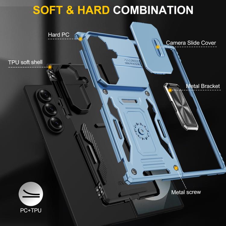For Samsung Galaxy Z Fold7 5G Armor PC + TPU Camera Shield Phone Case
