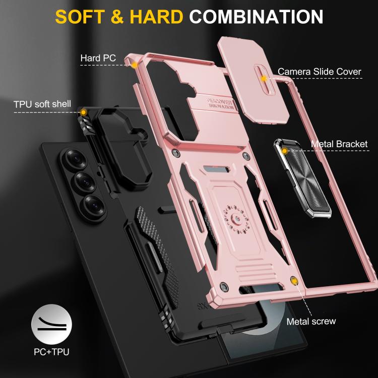 For Samsung Galaxy Z Fold7 5G Armor PC + TPU Camera Shield Phone Case