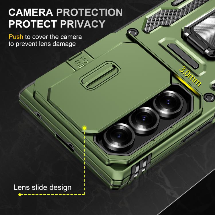 For Samsung Galaxy Z Fold7 5G Armor PC + TPU Camera Shield Phone Case