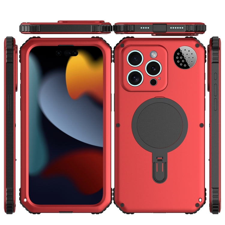 For iPhone 15 Pro Max Aromatherapy MagSafe Holder Life Waterproof Rugged Phone Case