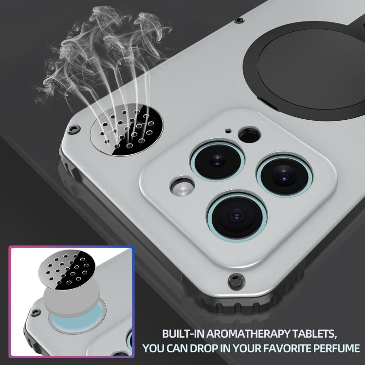 For iPhone 15 Pro Max Aromatherapy MagSafe Holder Life Waterproof Rugged Phone Case