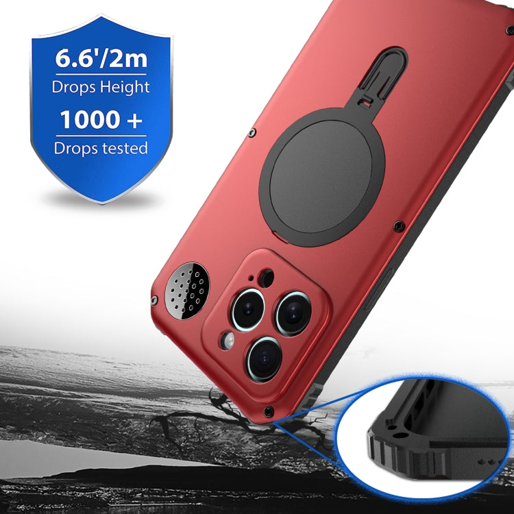 For iPhone 15 Aromatherapy MagSafe Holder Life Waterproof Rugged Phone Case