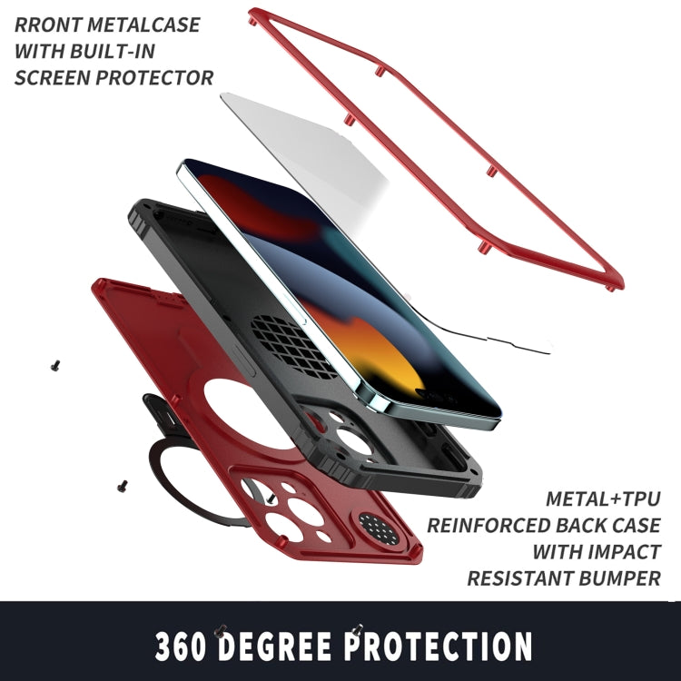 For iPhone 15 Aromatherapy MagSafe Holder Life Waterproof Rugged Phone Case