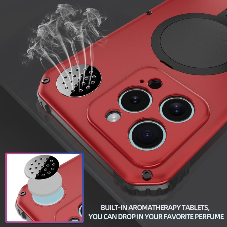 For iPhone 15 Aromatherapy MagSafe Holder Life Waterproof Rugged Phone Case