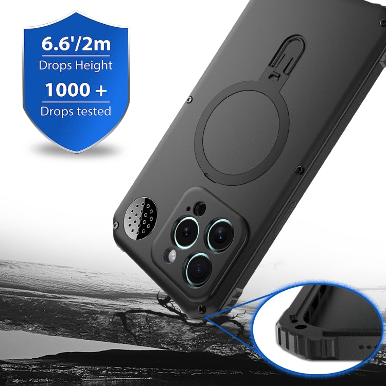For iPhone 15 Aromatherapy MagSafe Holder Life Waterproof Rugged Phone Case