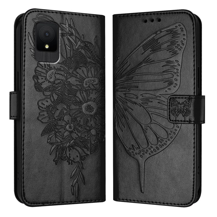 For TCL 502 Embossed Butterfly Leather Phone Case