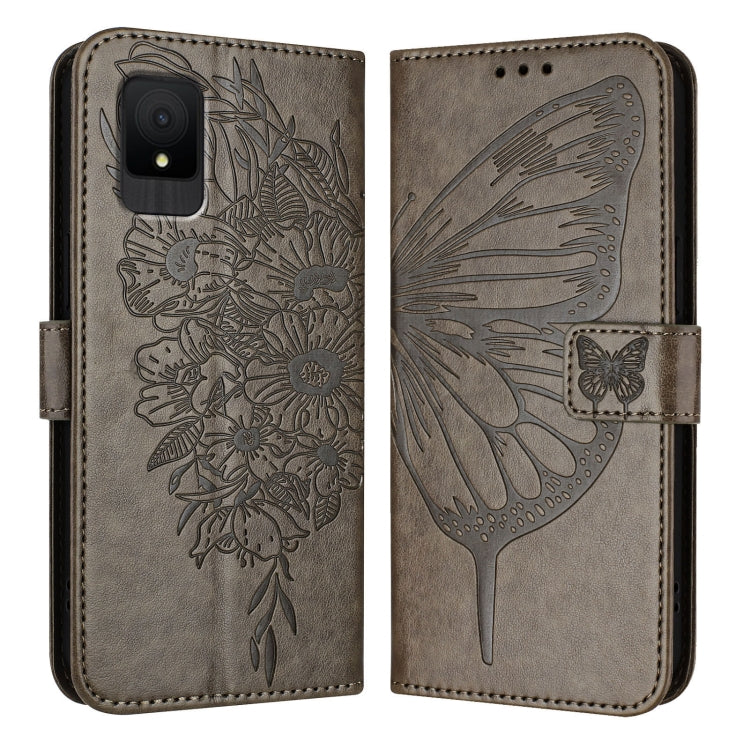 For TCL 502 Embossed Butterfly Leather Phone Case