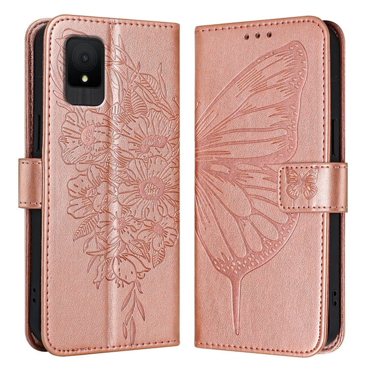 For TCL 502 Embossed Butterfly Leather Phone Case