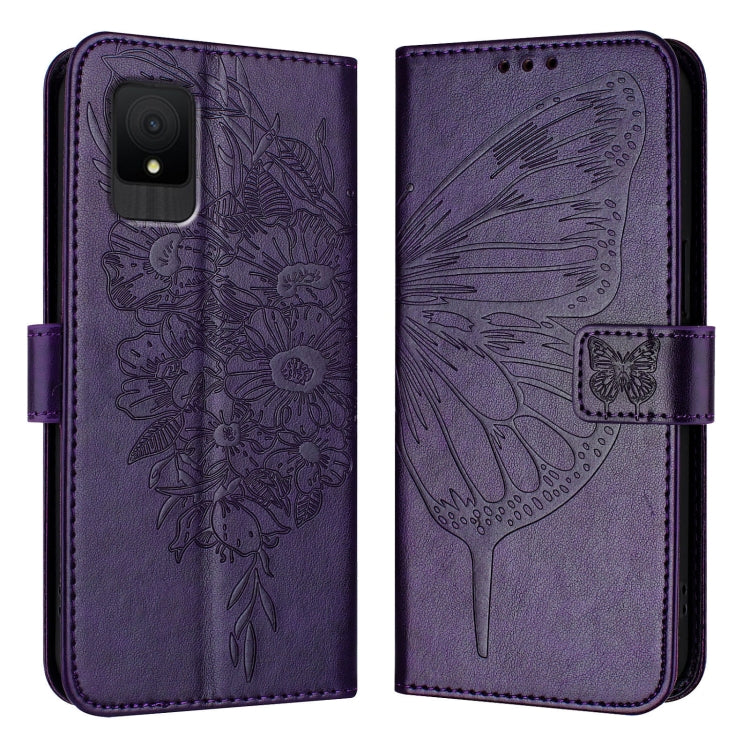 For TCL 502 Embossed Butterfly Leather Phone Case