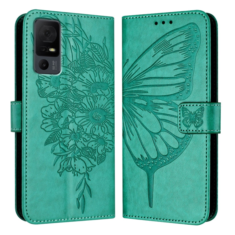 For TCL 40 XL / 40 T T608DL Embossed Butterfly Leather Phone Case