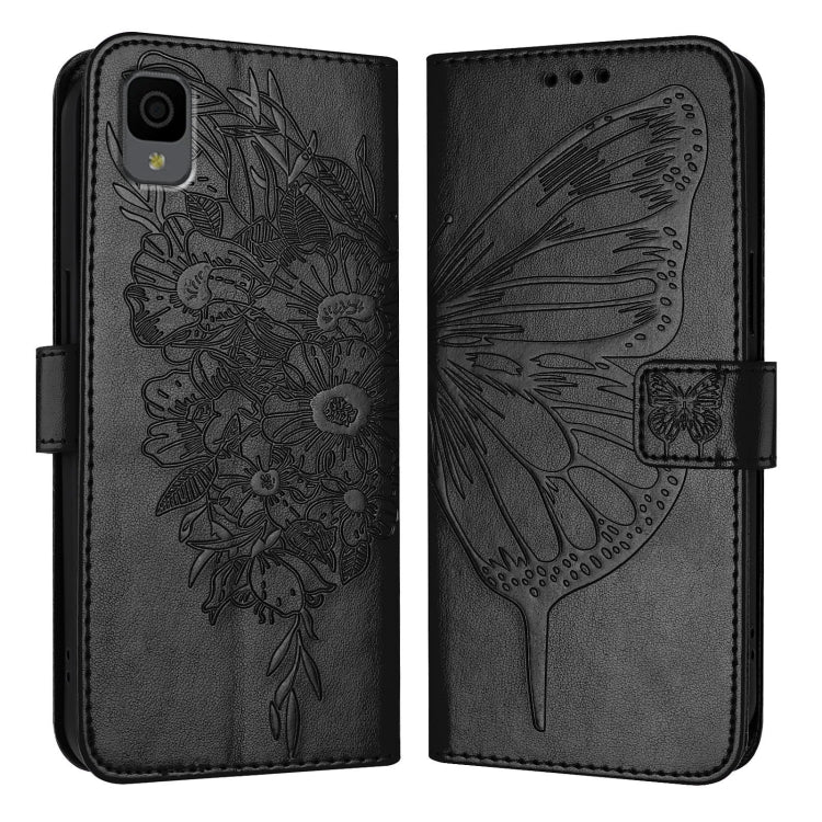 For TCL 30Z T602DL Embossed Butterfly Leather Phone Case