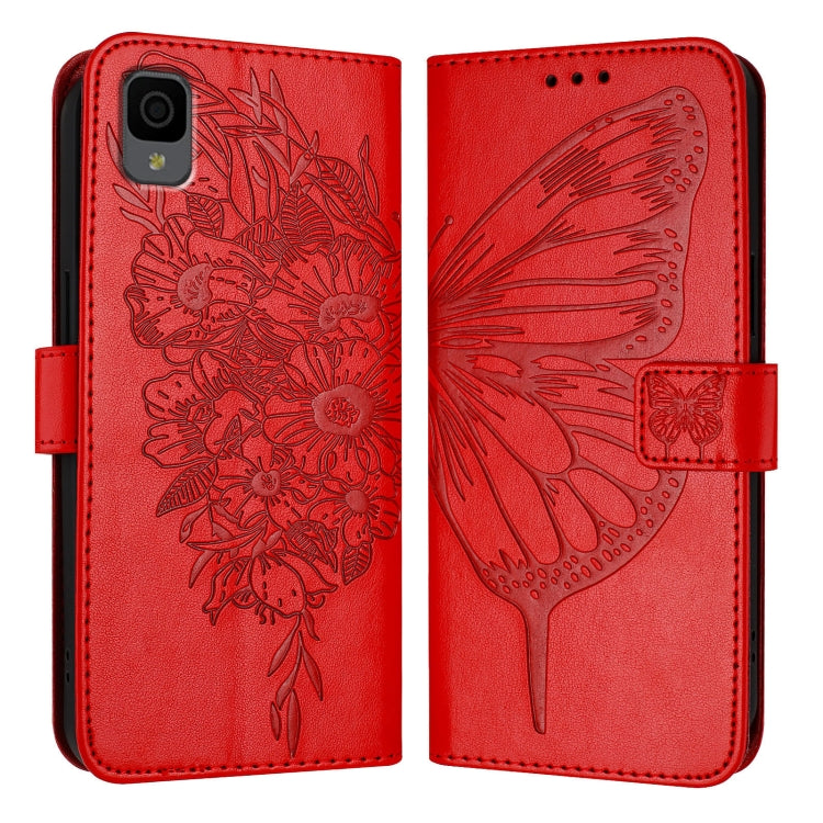 For TCL 30Z T602DL Embossed Butterfly Leather Phone Case